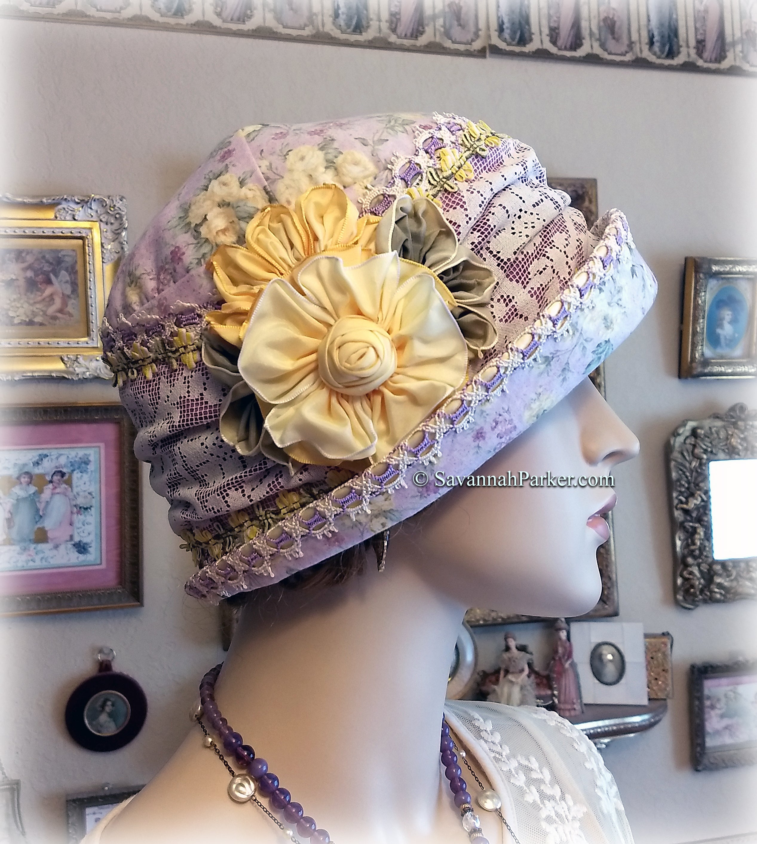 SOLD OUT 1920s Antique Style Gatsby Flapper Hat Downton Abbey Lavender SavannahParker